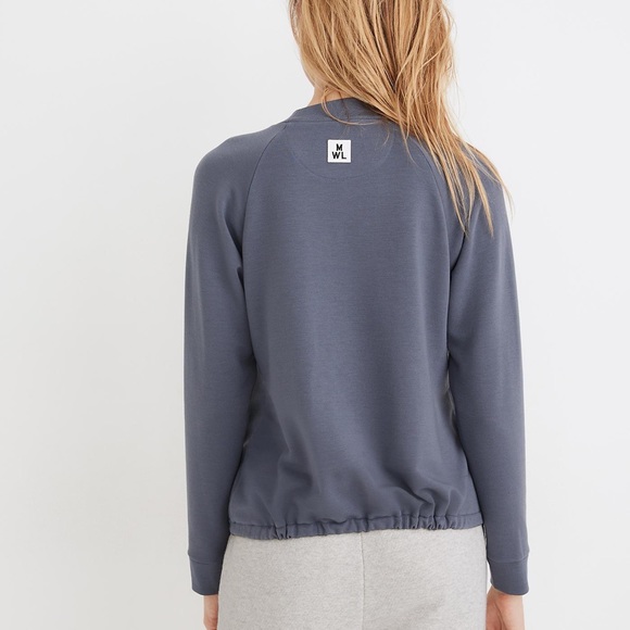 Madewell MWL Mockneck Drawstring Sweatshirt Blue - Picture 7 of 7